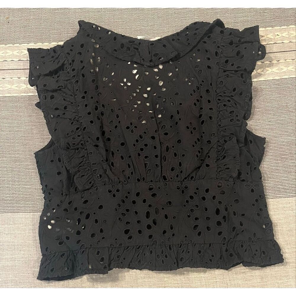 The Drop Womens Margo Tie Front Ruffle Detail Sleeveless Blouse - M - Picture 4 of 7